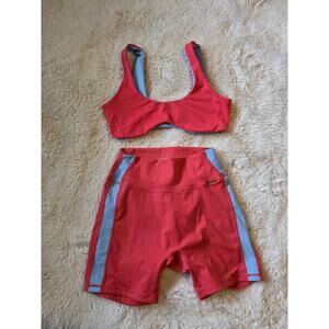 Cleo Harper Two Piece workout bralette SMALL and matching bike shorts size MED